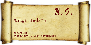 Matyi Iván névjegykártya