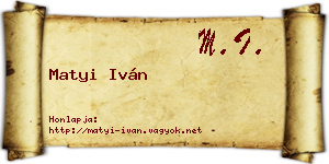 Matyi Iván névjegykártya